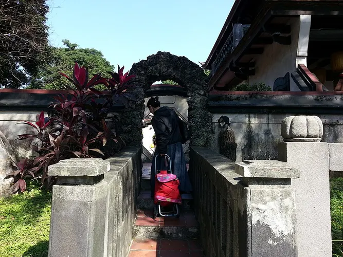family walking park