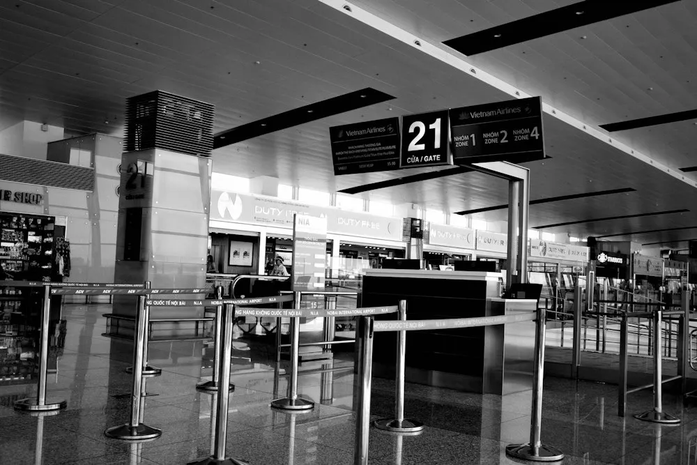 Airport departure gate