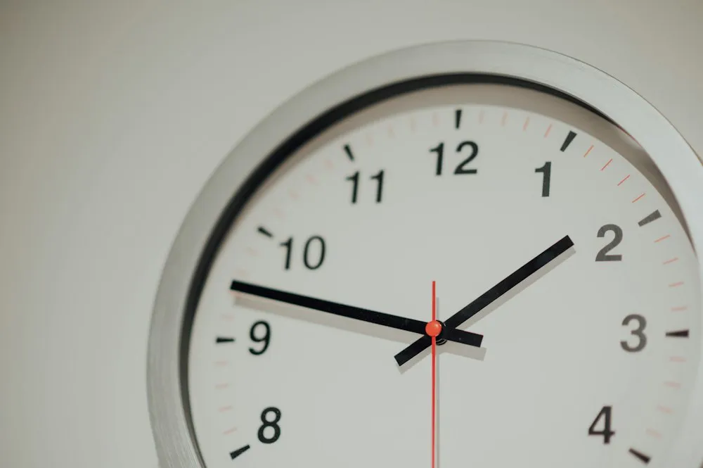 An analog clock marking the passage of time