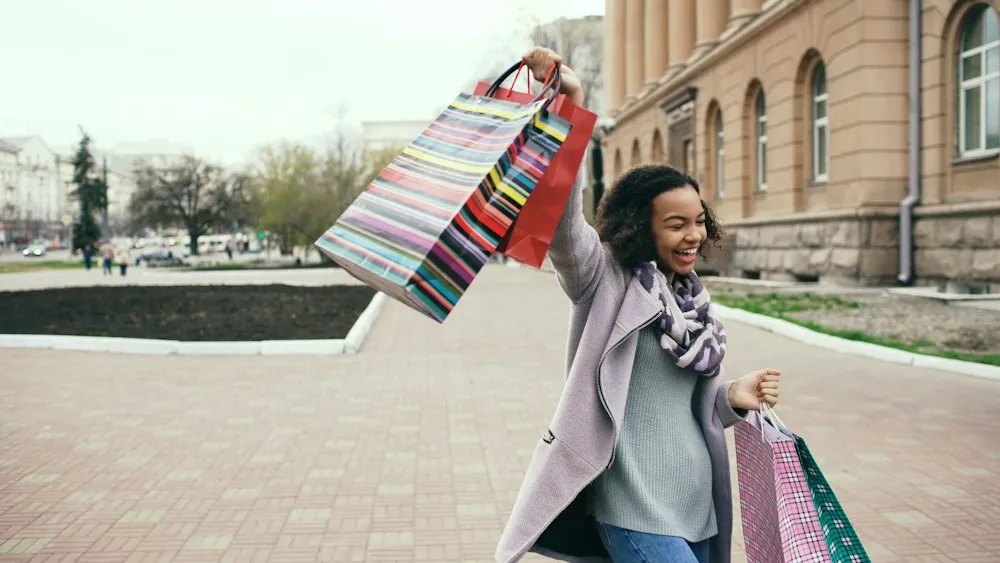 Woman holding shopping bags