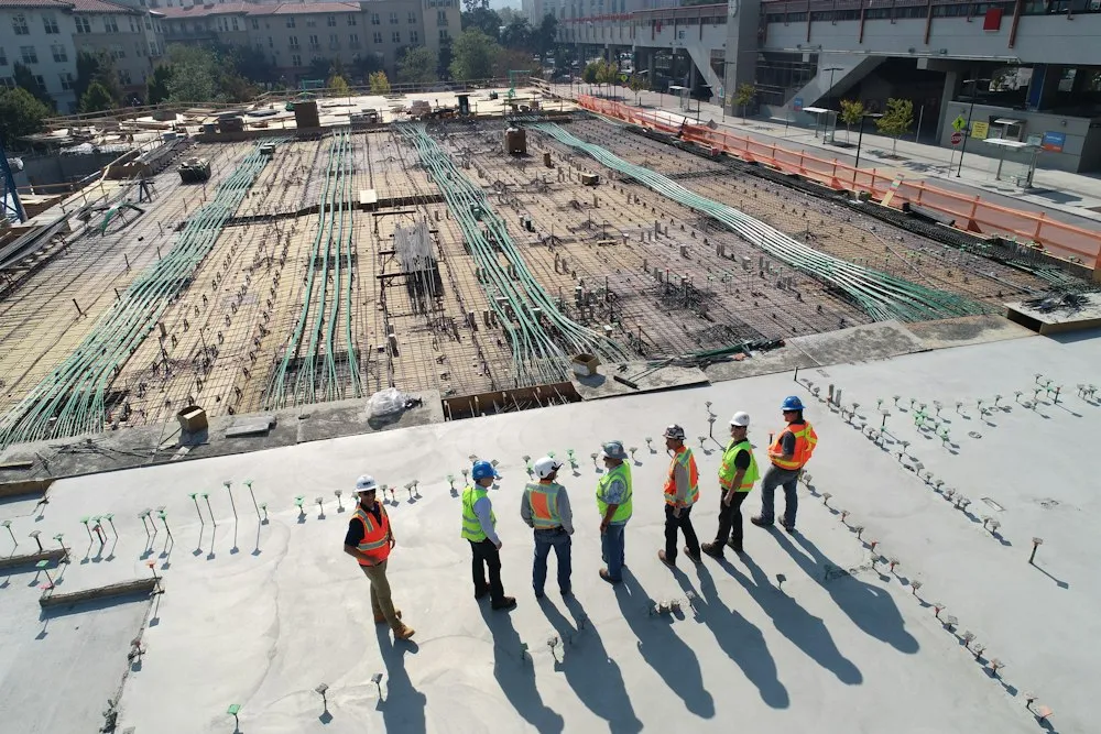 Construction workers at a work site