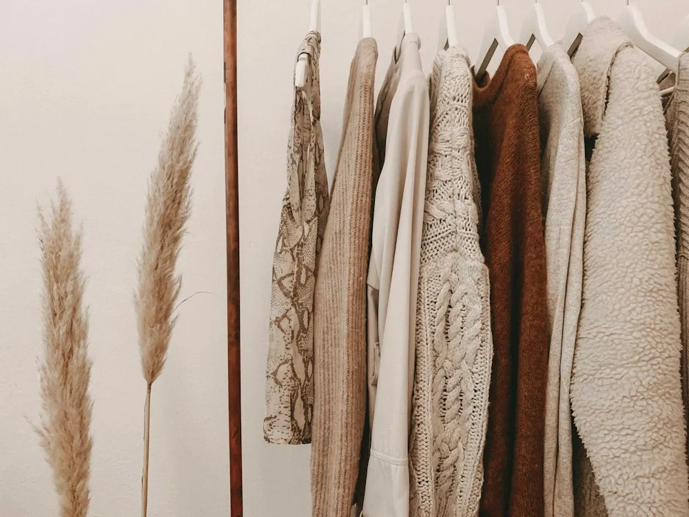 Clothes hanging on a rack